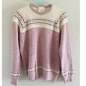 Edinburgh Woollen Mill Lambs Wool Womens Sweater Pink Angora Sz M Compliments